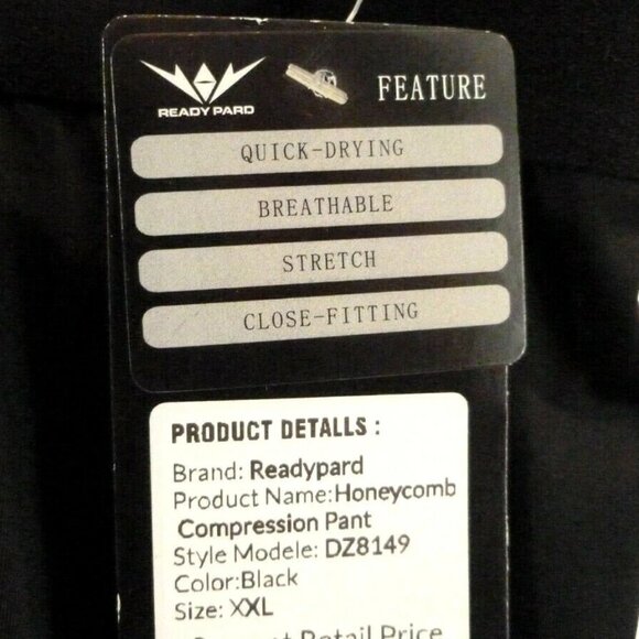 READY PARD Honeycomb Knee Pad Padded Compression Pants Size Men's XXL 2XL Black - Picture 5 of 8
